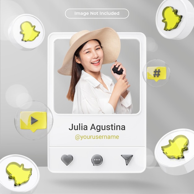 Banner Icon Profile on Snapchat 3d Rendering Label Isolated