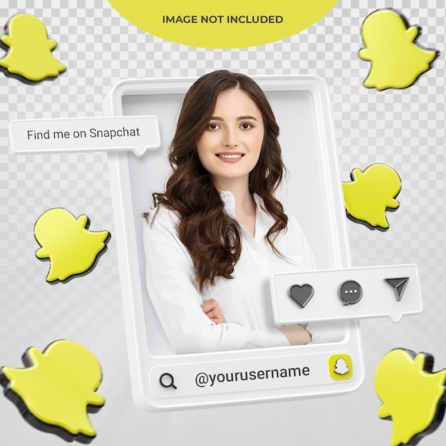 Banner Icon Profile on Snapchat 3d Rendering Label Isolated