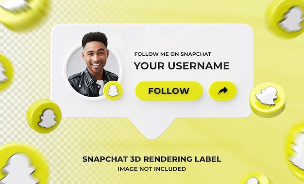 Banner Icon Profile on Snapchat 3d Rendering Label Template