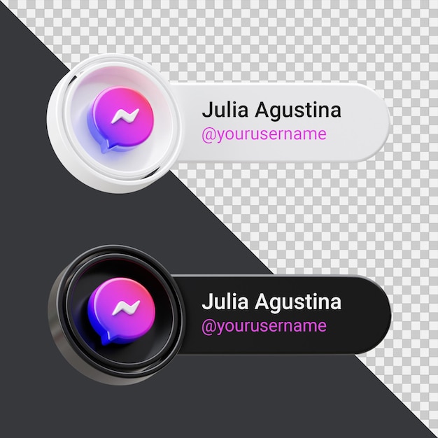 Banner Icon Profile on Telegram 3d Render Composition Isolated