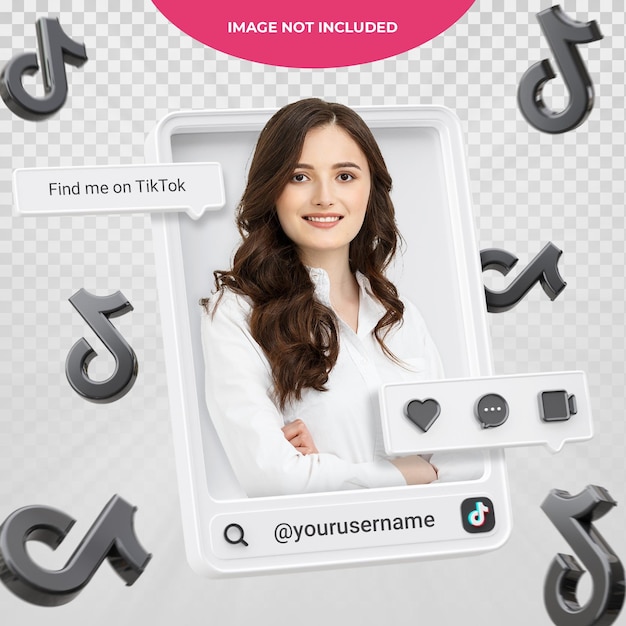 Banner Icon Profile on Tiktok 3d Rendering Label Isolated