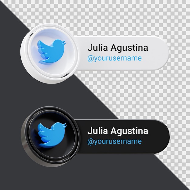 Banner Icon Profile on Twitter 3d Render Composition Isolated