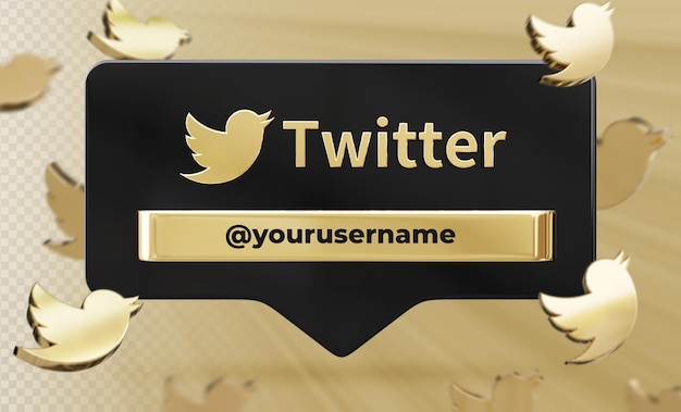 Banner Icon Profile on Twitter 3d Rendering Label Isolated