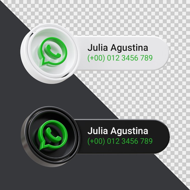 Banner Icon Profile on WhatsApp 3d Render Composition Isolated