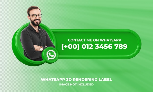 Banner Icon Profile on Whatsapp 3d Rendering Label Isolated