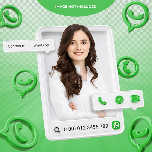 Banner Icon Profile on Whatsapp 3d Rendering Label Isolated