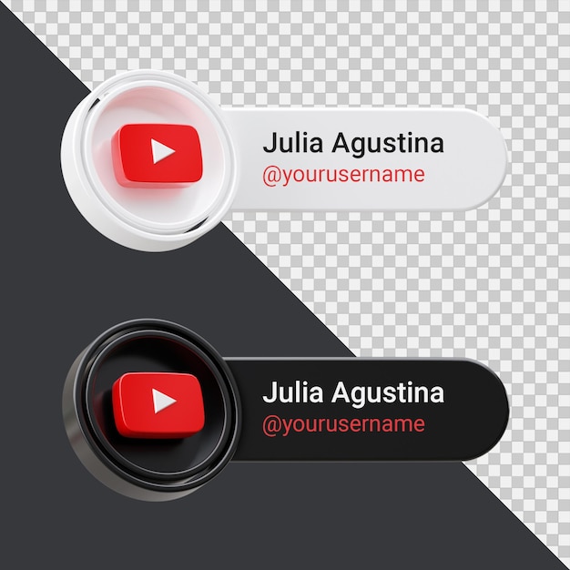 Banner Icon Profile on Youtube 3d Render Composition Isolated