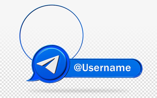 Banner icon telegram label 3d render isolated