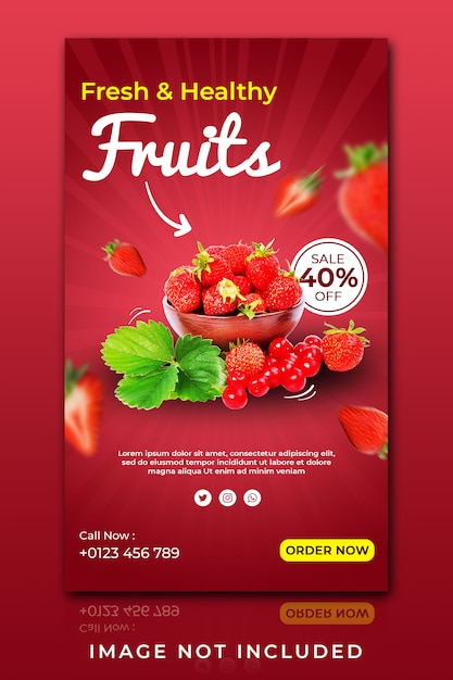 Banner instagram story for fresh fruits sales