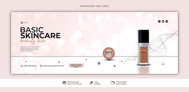 banner makeup beauty products for makeup sale banner post for social media template psd