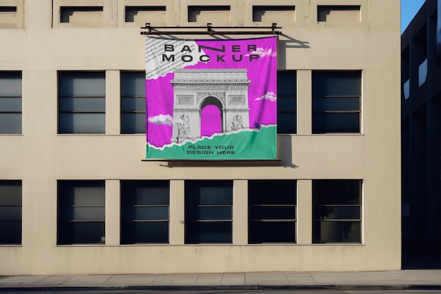 Banner mockup on balcony