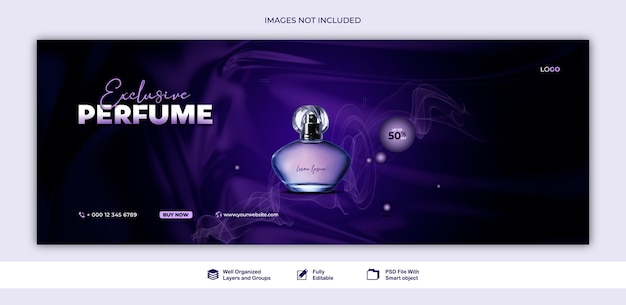 banner perfume beauty products for makeup sale banner post for social media template psd