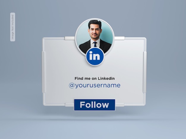 Banner profile on LinkedIn 3d rendering