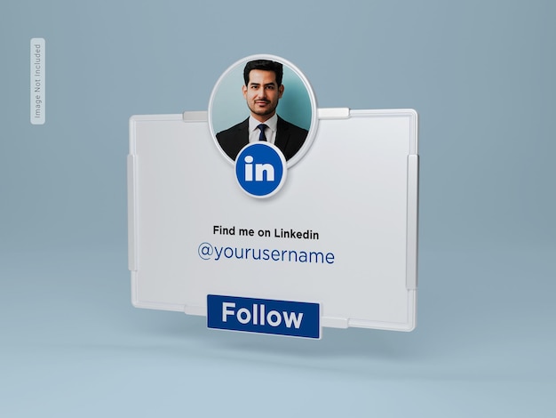 Banner profile on LinkedIn 3d rendering