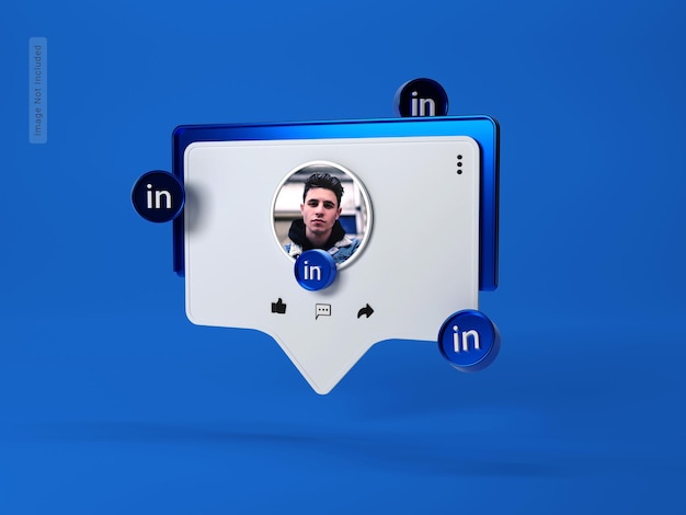 Banner profile on LinkedIn 3d rendering