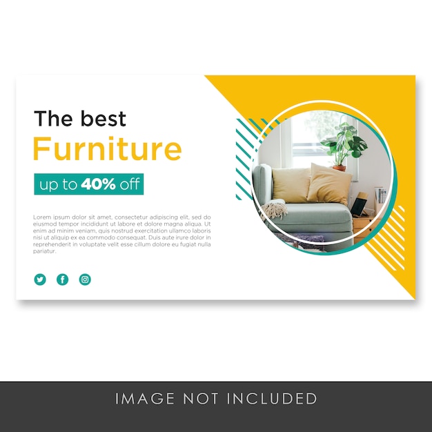 Banner for sale furniture yellow template clean