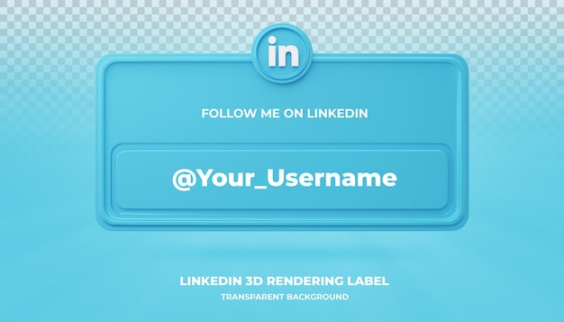 Banner Search Icon Linkedin 3d Rendering banner Isolated