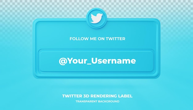 Banner Search Icon Twitter 3d Rendering banner Isolated