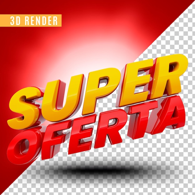 Banner super offers in brazil 3d render template design in portuguese