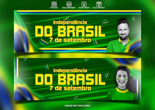 Banner template for 7 de setembro celebration