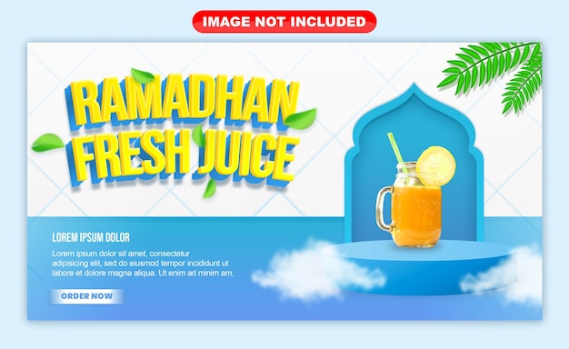 Banner template fresh drink ramadhan sale