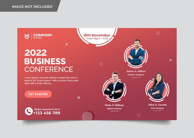 Banner template for modern business conference