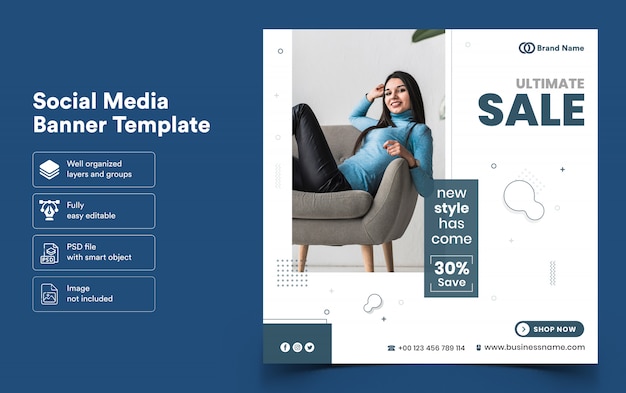 Banner template of sale for social media