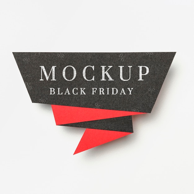 Banner on white background black friday sales mock-up