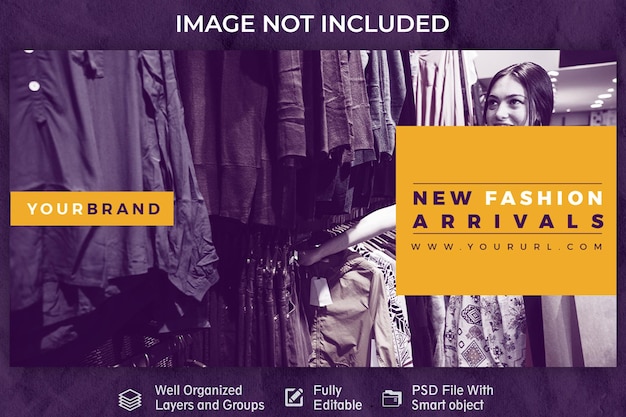 PSD banner with online shoppings