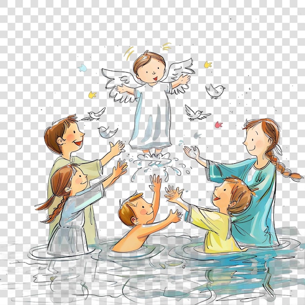 PSD baptism christian illustration