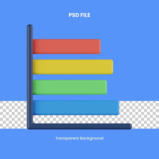 PSD bar chart 3d rendering icon illustration analytics