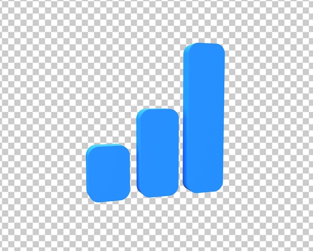 Bar chart blue icon 3d