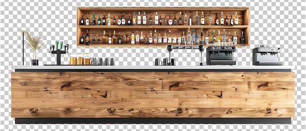 PSD bar counter isolated on transparent background