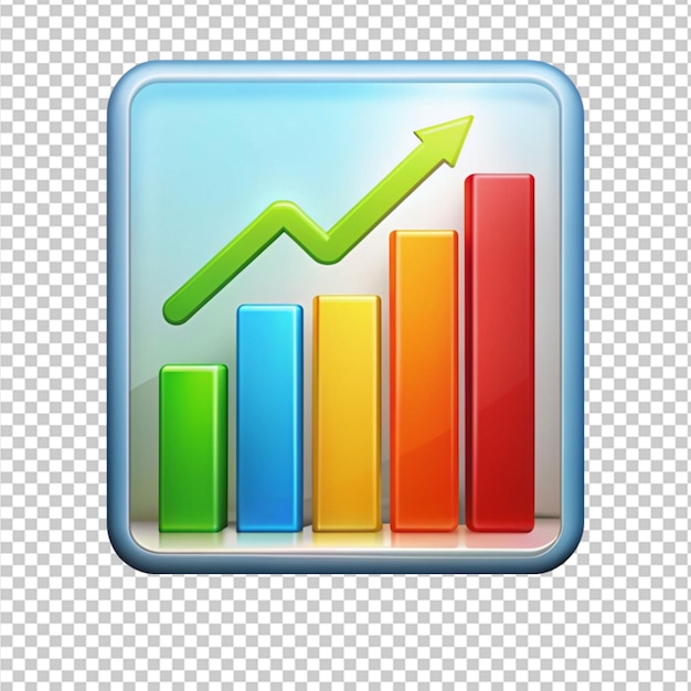 bar graph icon on transparent background