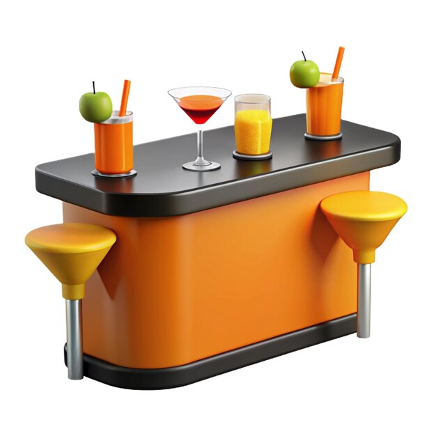 PSD a bar with drinks and a drink on it