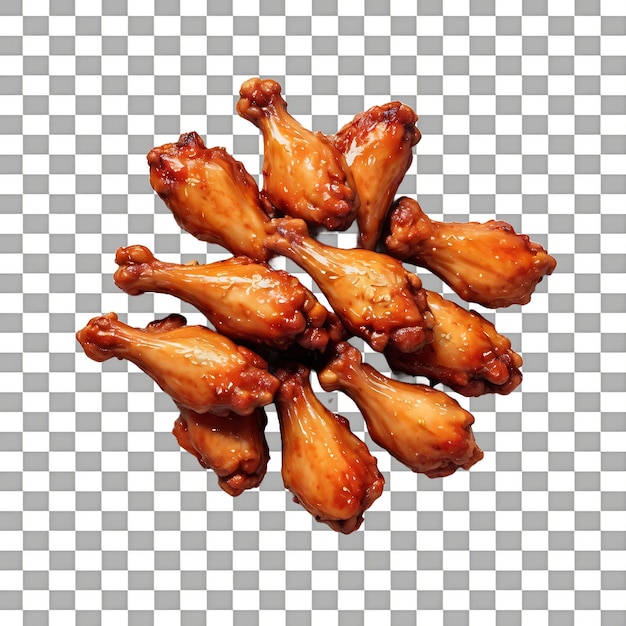 PSD barbecue chicken on a plate isolated on a transparent background