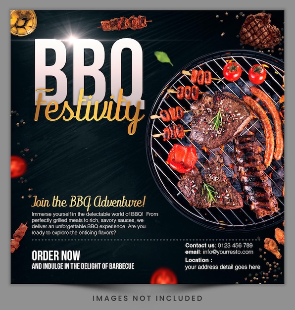 PSD barbecue festivity social media promotion premium psd template