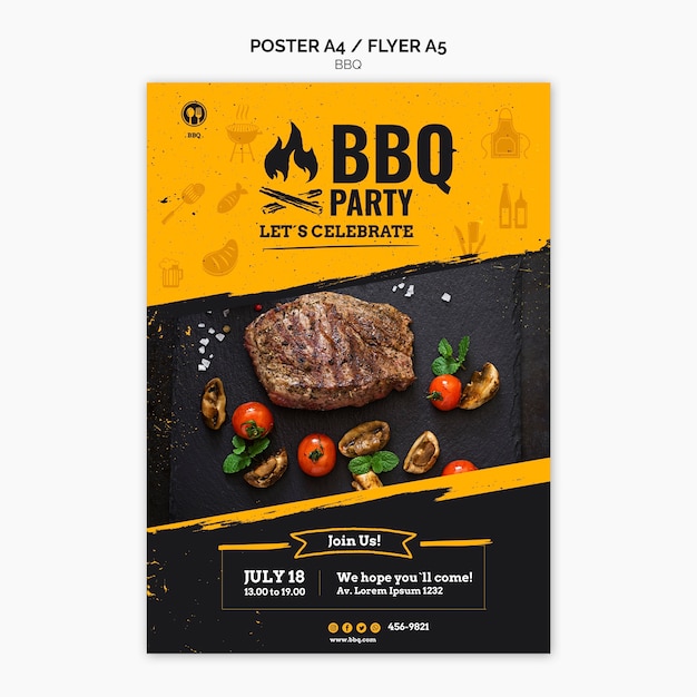 Barbecue party poster template