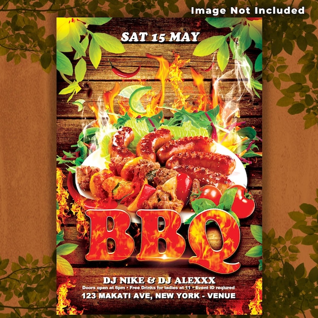 PSD barbecue restaurant food business menu flyer psd template 14