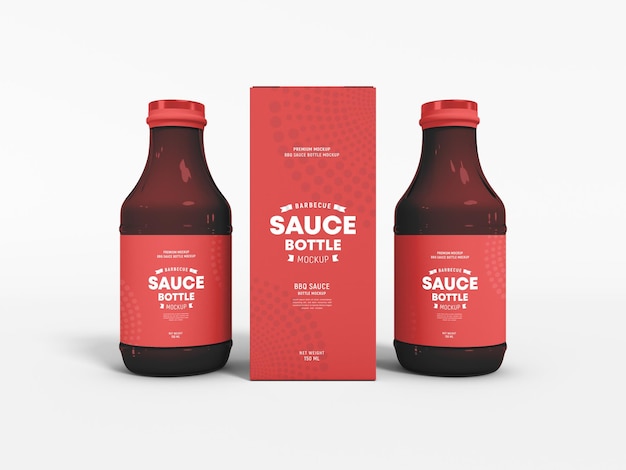 Barbecue Sauce Bottle Mockup