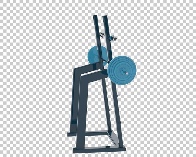 Barbell with weight rack on transparent background 3d rendering illustration