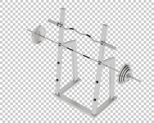 Barbell with weight rack on transparent background 3d rendering illustration