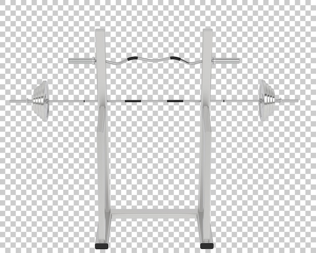 Barbell with weight rack on transparent background 3d rendering illustration