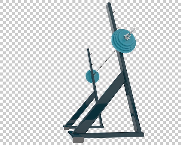 Barbell with weight rack on transparent background 3d rendering illustration