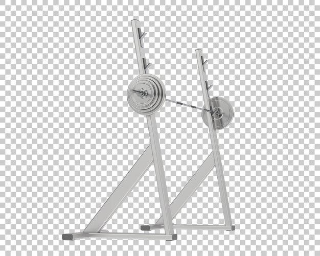 Barbell with weight rack on transparent background 3d rendering illustration