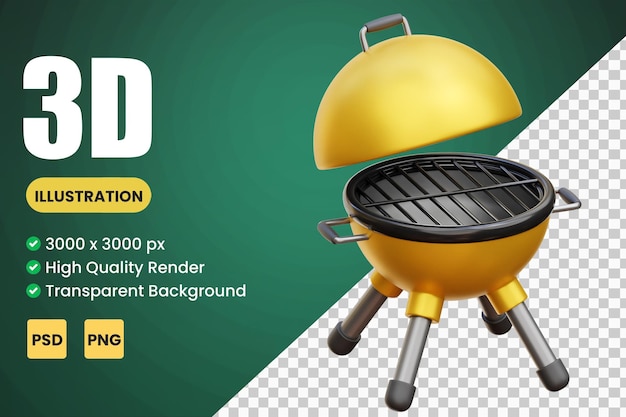 Barbeque 3d Icon Illustrations