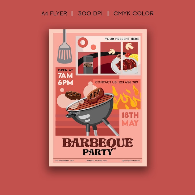 PSD barbeque party flyer