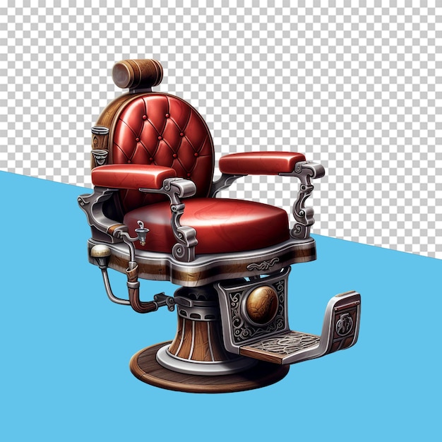 Barber chair isolated object transparent background