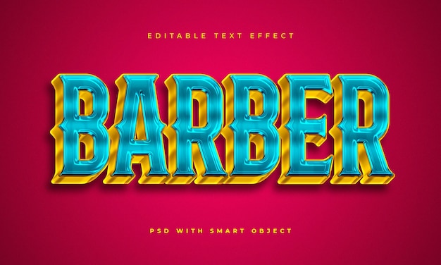 Barber editable text effect template