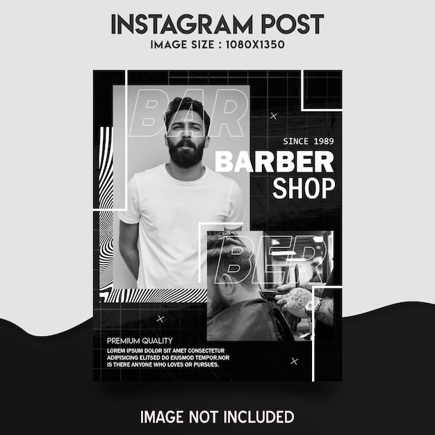 Barber shop instagram post template